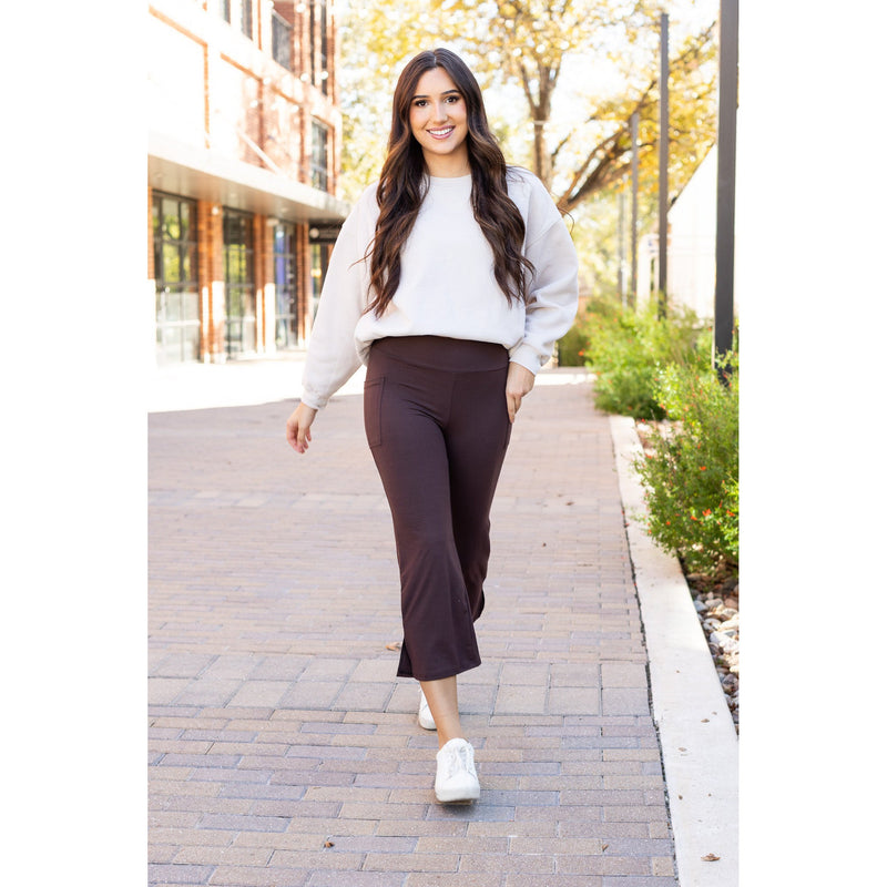 Ready to Ship  | The Whitney - Brown High Waisted Gaucho Pants ROUND 2 *