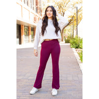 PreOrder  | The Maeve - 30"  MAROON Bootcut Leggings with Pockets - Round 2