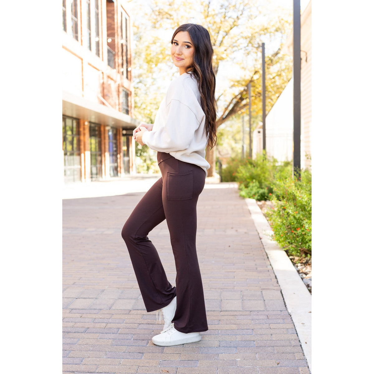 PreOrder | The Rhea - 30"  BROWN Bootcut Leggings with Pockets Round 2