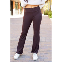 Ready to Ship | The Rhea - 30"  BROWN Bootcut Leggings with Pockets Round 2