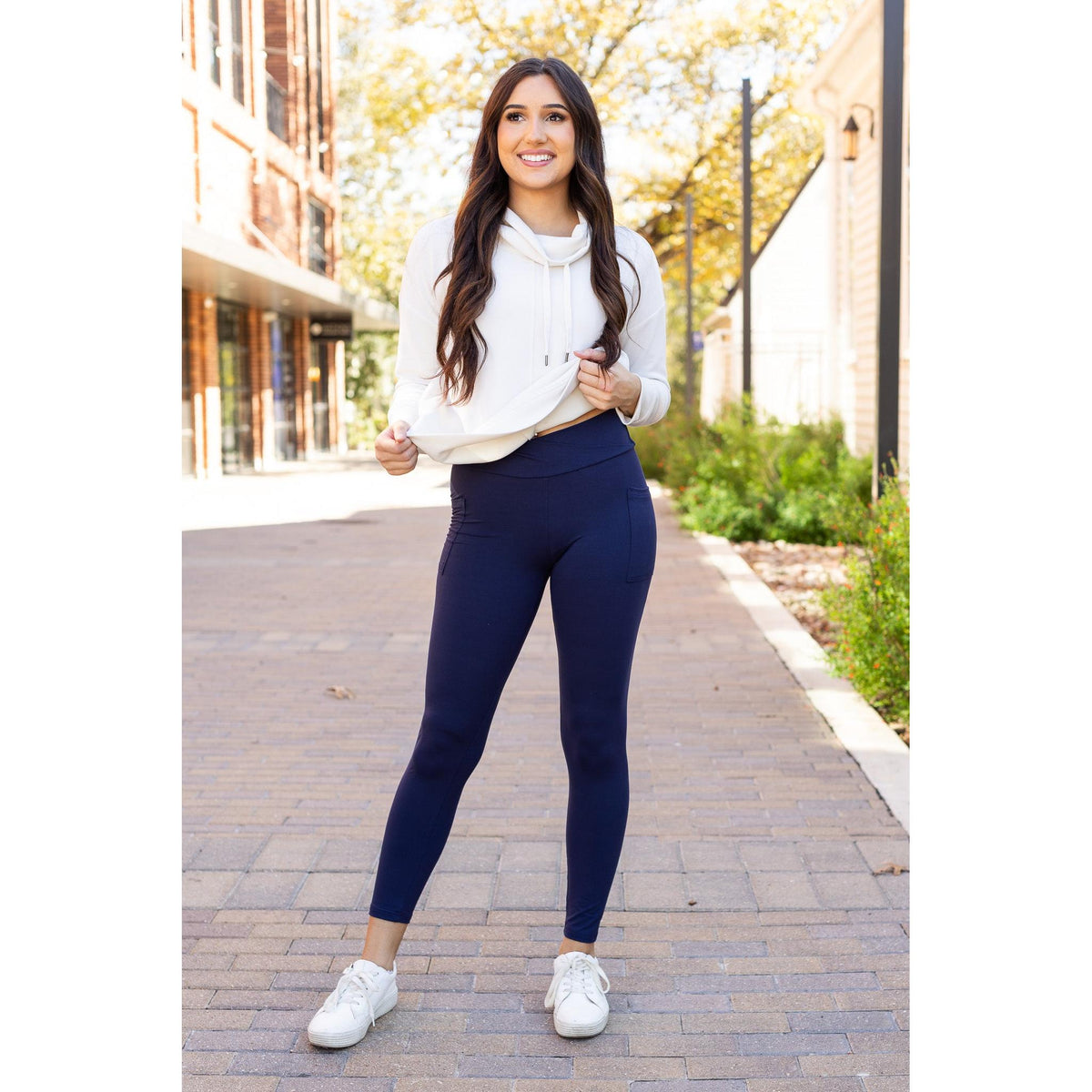 Ready to Ship | The Nadia - 2 PACK - NAVY Crossover Full Length Leggings with Pockets