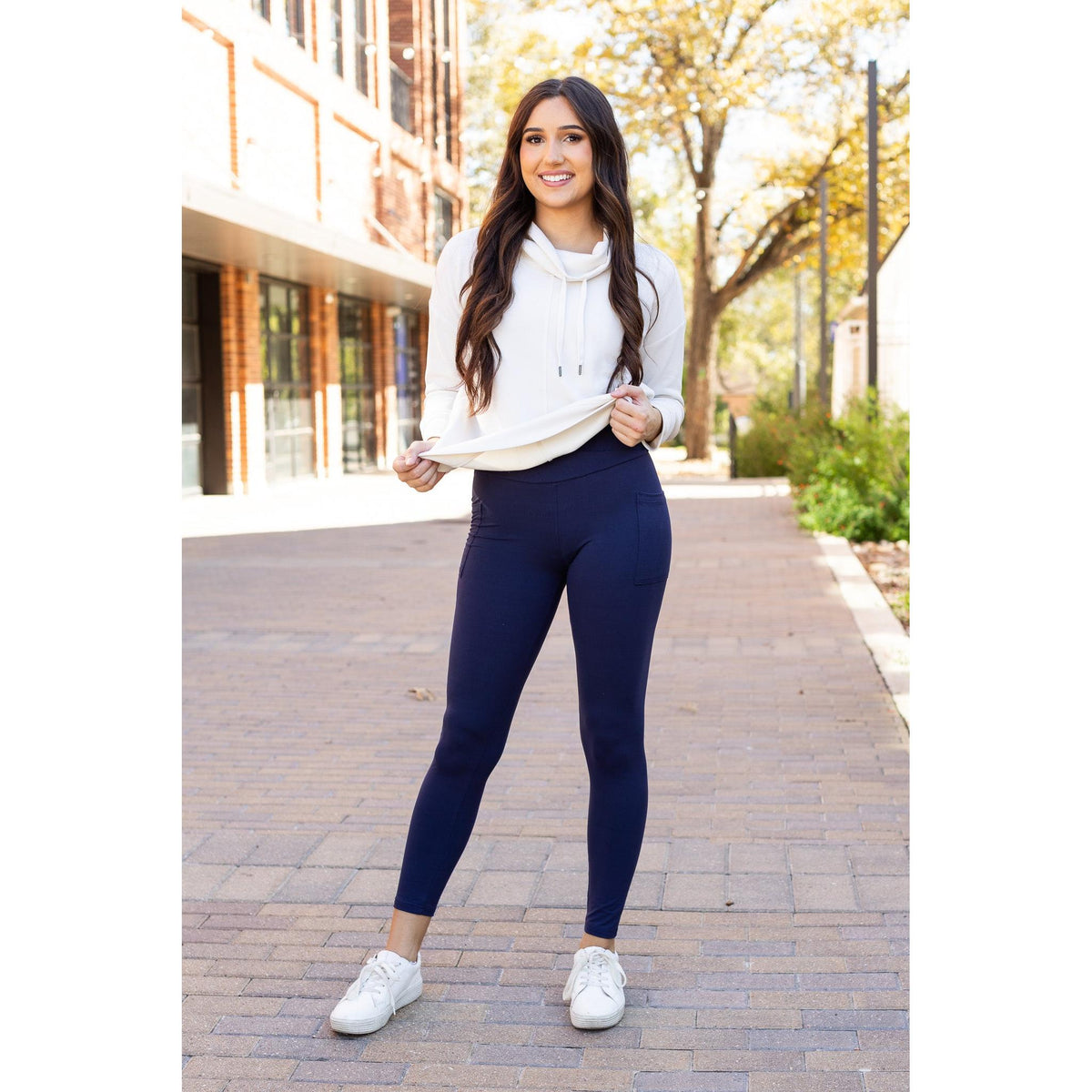 Ready to Ship | The Nadia - 2 PACK - NAVY Crossover Full Length Leggings with Pockets