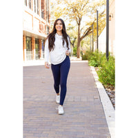 Ready to Ship | The Nadia - 2 PACK - NAVY Crossover Full Length Leggings with Pockets