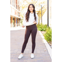 Ready to Ship | The Becca - BROWN Crossover Full Length Leggings with Pockets - Luxe Leggings by Julia Rose®