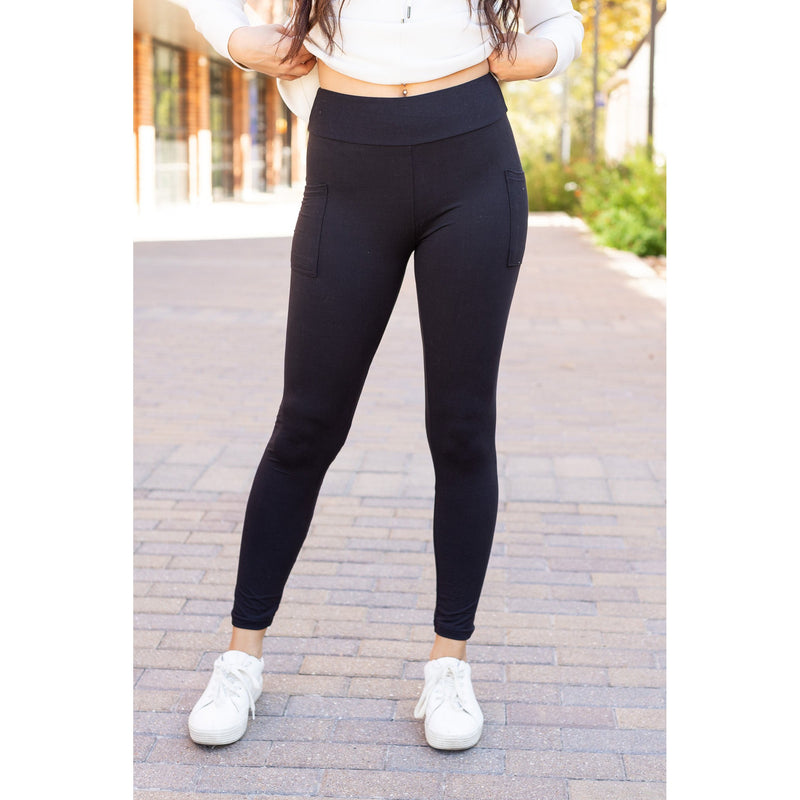 Ready to Ship | BLACK FULL-LENGTH Leggings with POCKET  - Luxe Leggings by Julia Rose®