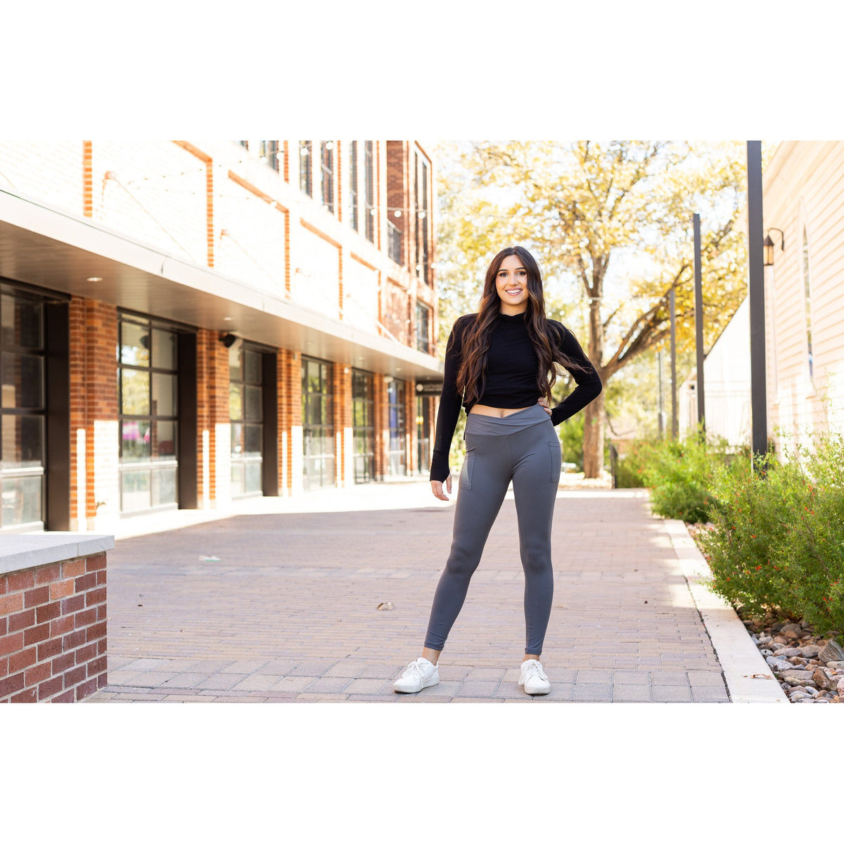 *Ready to Ship | The Caitlin - CHARCOAL Crossover Full Length Leggings with Pockets  - Luxe Leggings by Julia Rose®