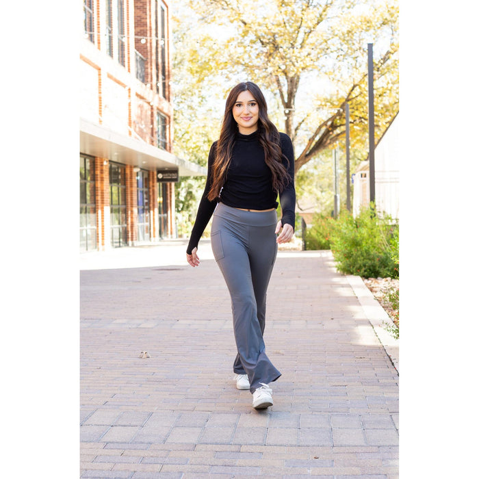Ready to Ship | The Cassie - 2 PACK - 30  CHARCOAL Bootcut Leggings with Pockets