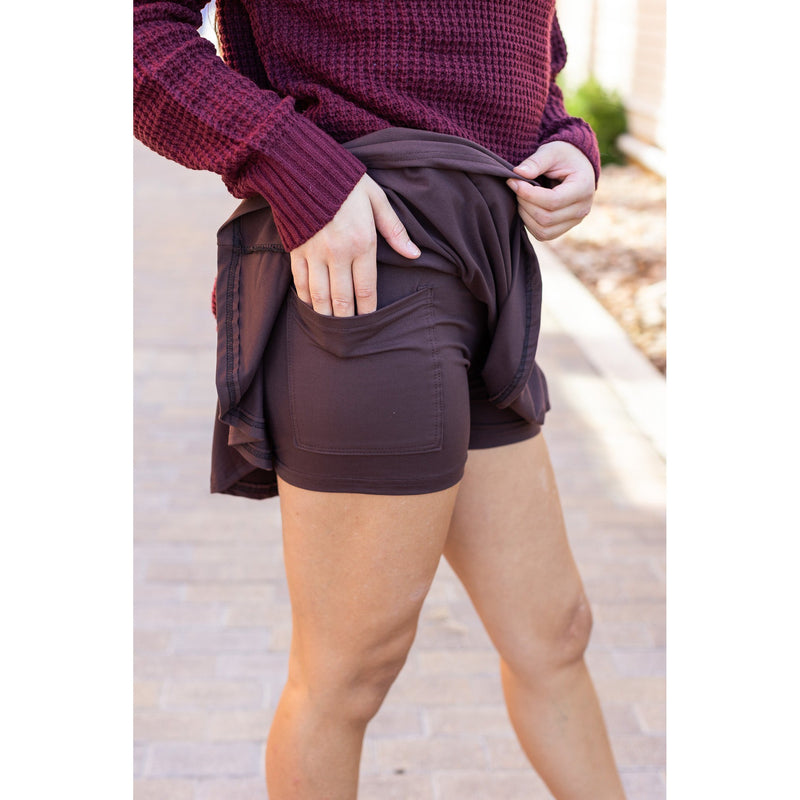 Ready to Ship | The Britt - Brown Skort*