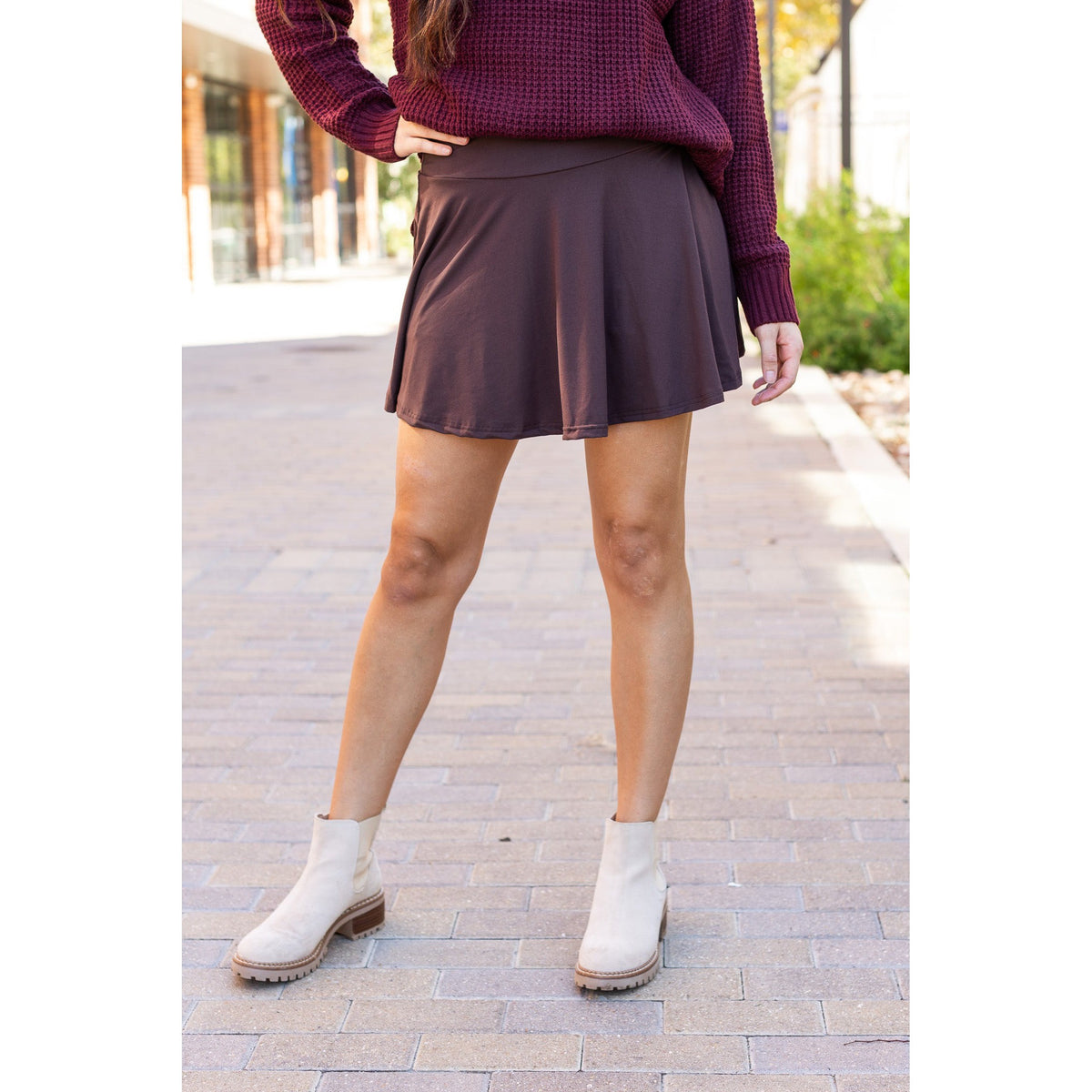 Ready to Ship | The Britt - Brown Skort*