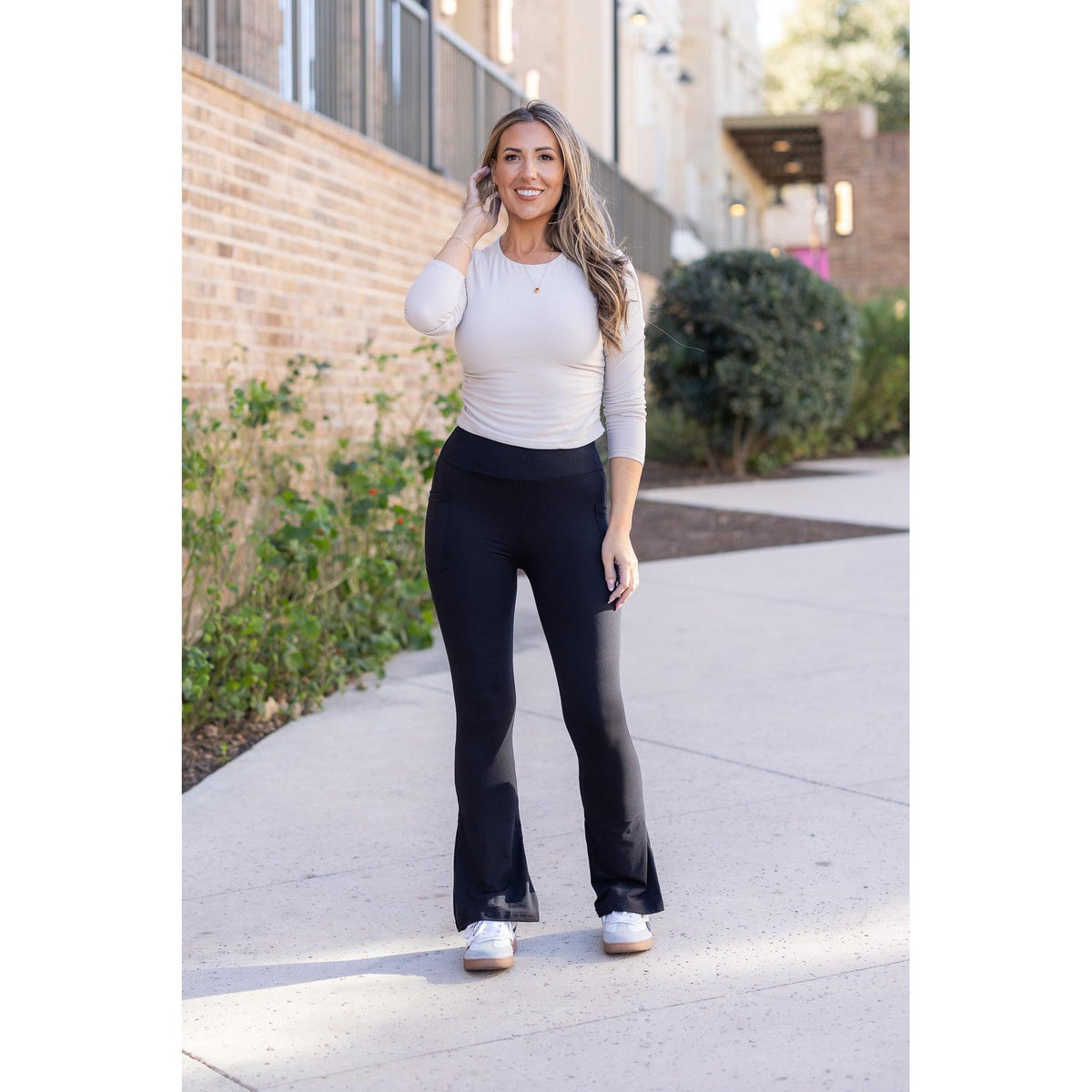 Ready to Ship | The Fiona - Black Flare Leggings WITH POCKETS - 2 PACK