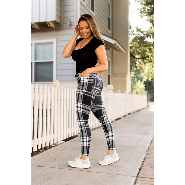 Ready to Ship | Black & White Plaid Leggings  - Luxe Leggings by Julia Rose®