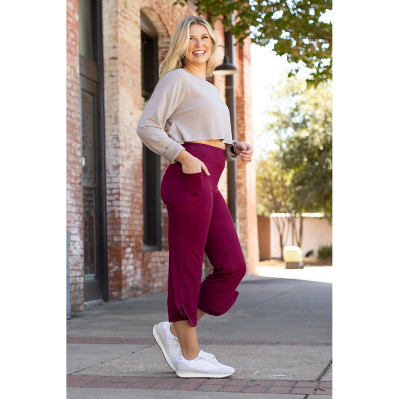 *Ready to Ship | The Courtney - Maroon High Waisted Gaucho Pants - ROUND 2