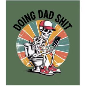 Skeleton on a toilet with a cap and sneakers on a blanket in a bedroom setting