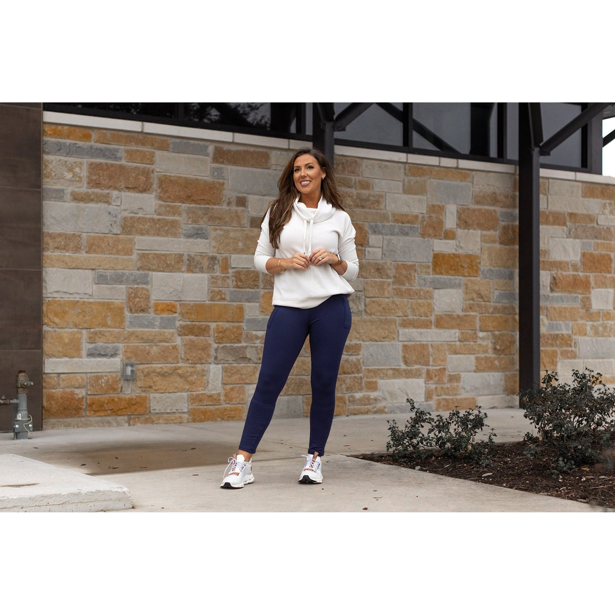 Ready to Ship | The Nicole - Navy FLEECE Full Length with Pocket Leggings 2 Pack