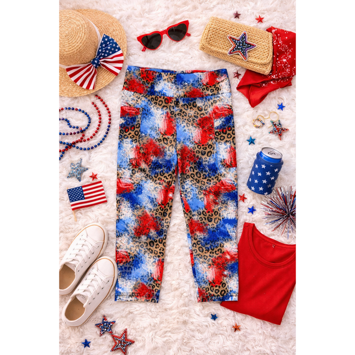 Ready to Ship | The Abigail - Patriotic Capri Leggings