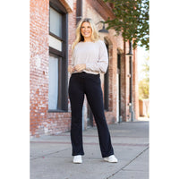 Ready to Ship | The Vanessa - Black Bootcut Leggings Round 1