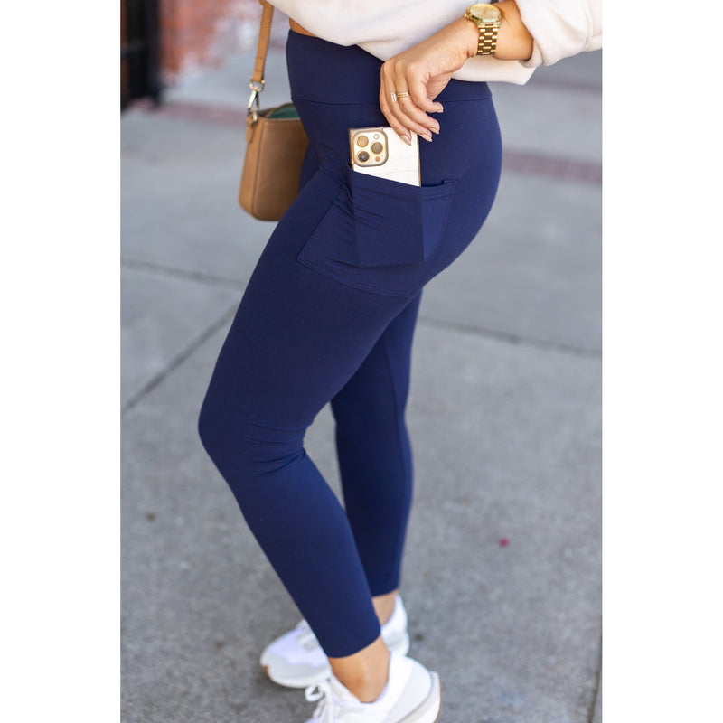 PreOrder | Navy Full Length with Pocket Leggings  - Luxe Leggings by Julia Rose®