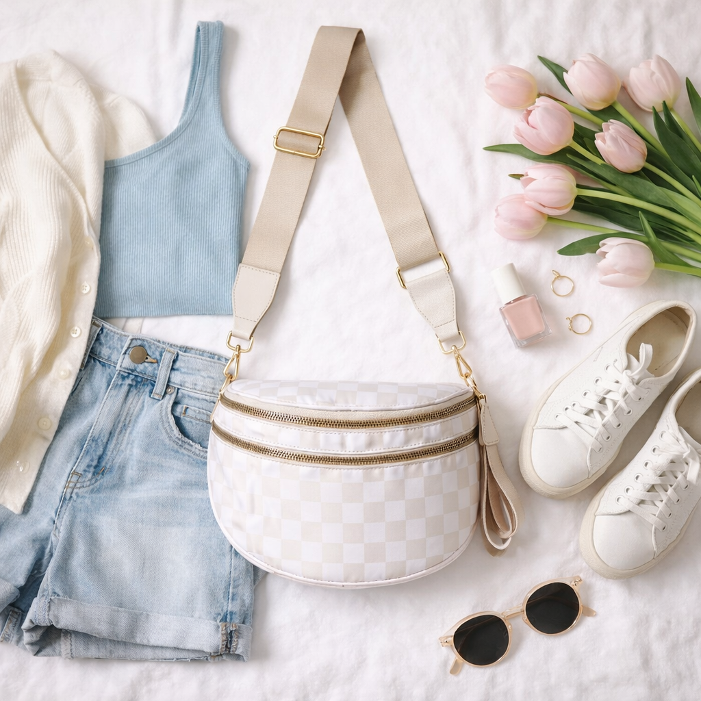 Ready to Ship | The Gwen - Checkered Sling Bag