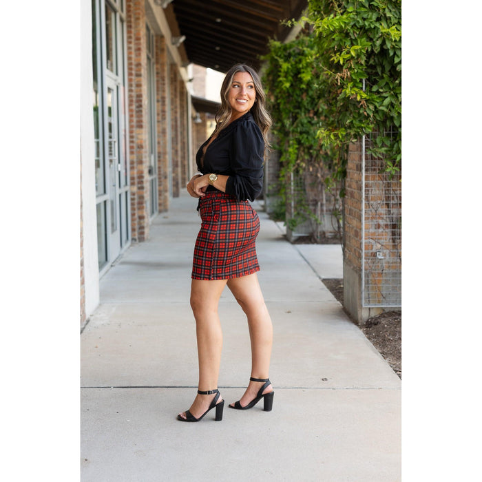 PreOrder | The Helena – Red Plaid Jogger Skirt ❤️🖤