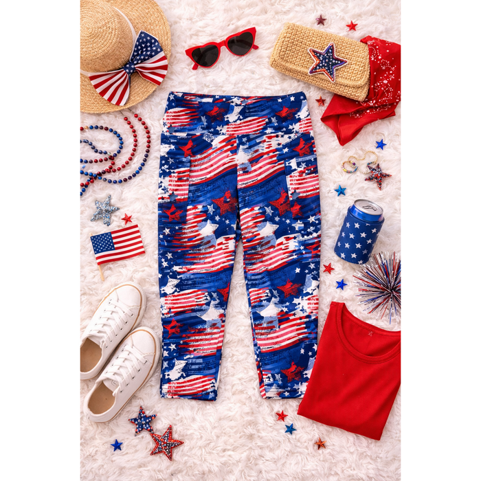 Ready to Ship | The Liberty - Patriotic Capri Leggings
