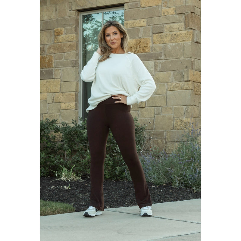 PreOrder | The Brandy - Brown Flare Leggings WITH POCKETS - Luxe Leggings by Julia Rose®