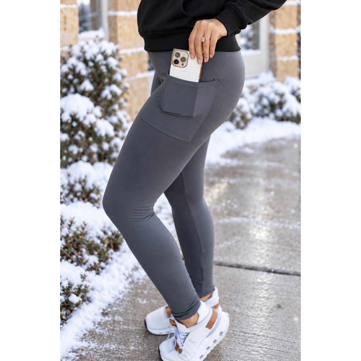 PreOrder  | The Carmen - Charcoal Full Length Leggings with Pockets