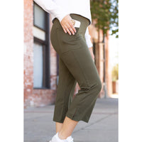 *Ready to Ship | The Shyla - Olive High Waisted Gaucho Pants