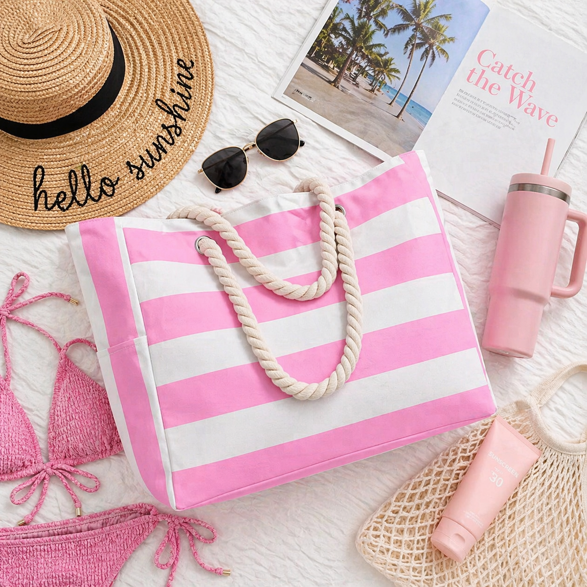 PreOrder | The Dana - Pink Beach Bag