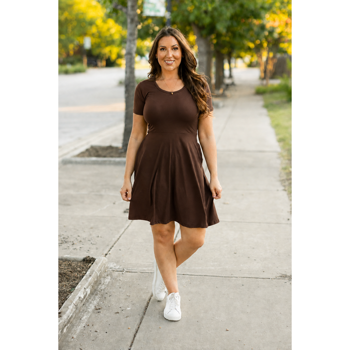 Ready to Ship | Brown Babydoll Dress