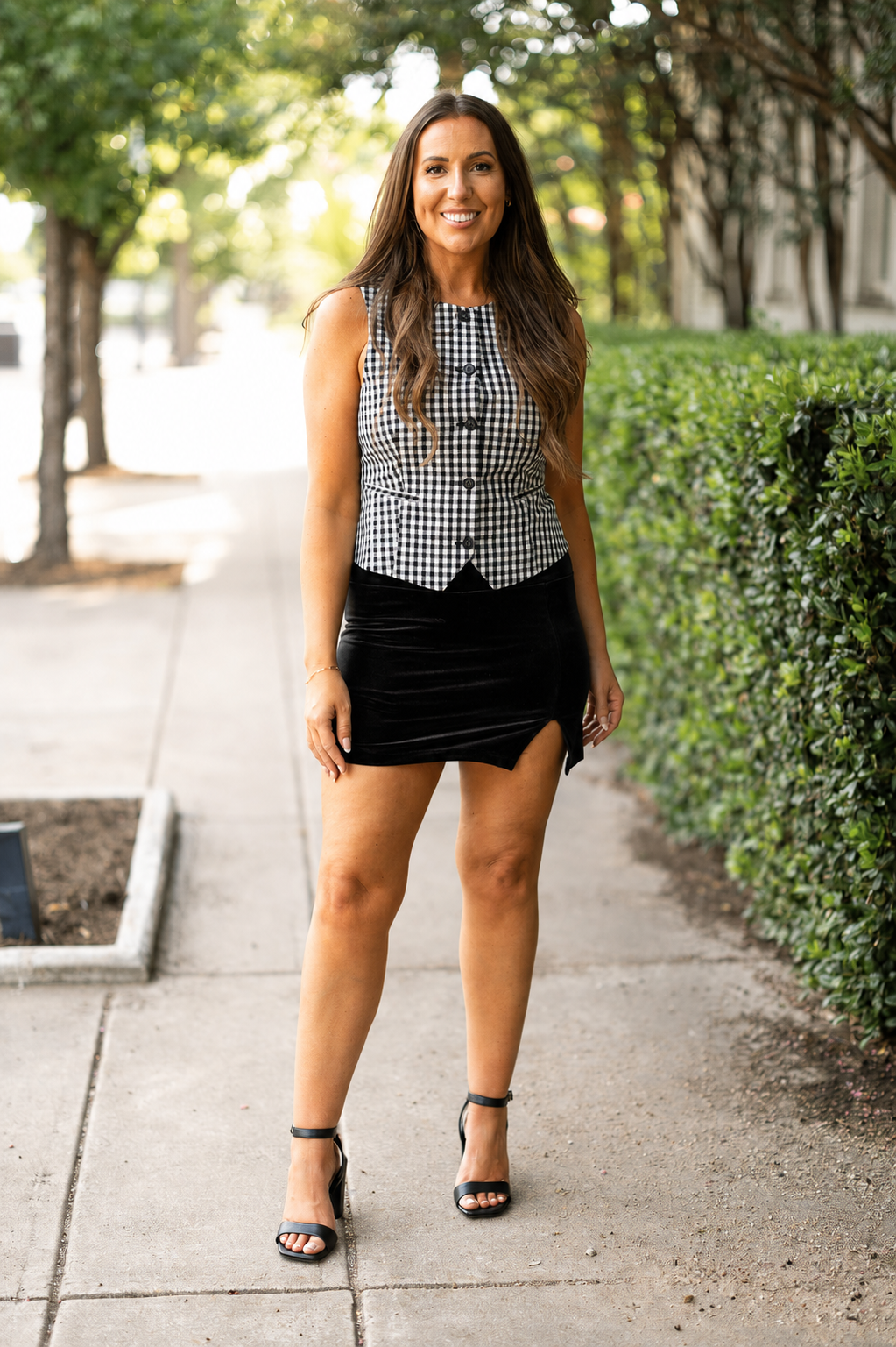 Ready to Ship | Black Velvet A-Line Skort