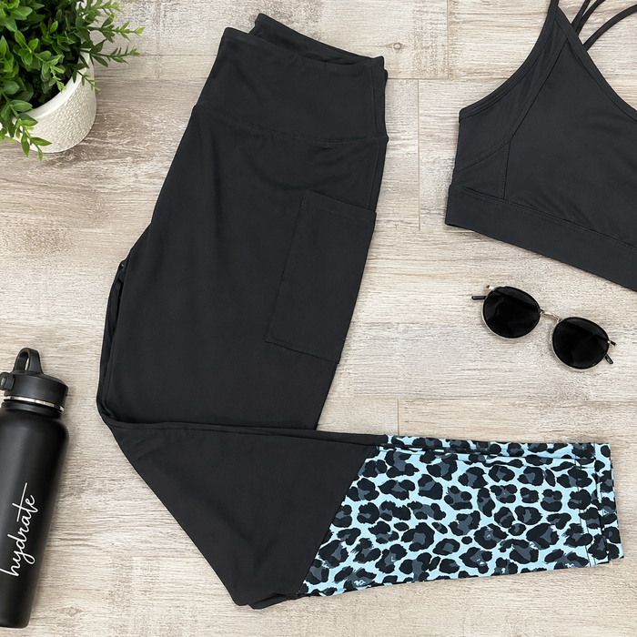 Ready to Ship | Snow Leopard Ankle Panel Leggings