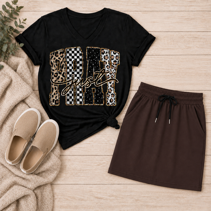 Just Pray V-NECK Graphic Tee