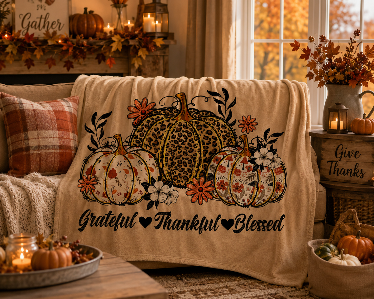 PreOrder | Grateful Thankful Blessed Blankets