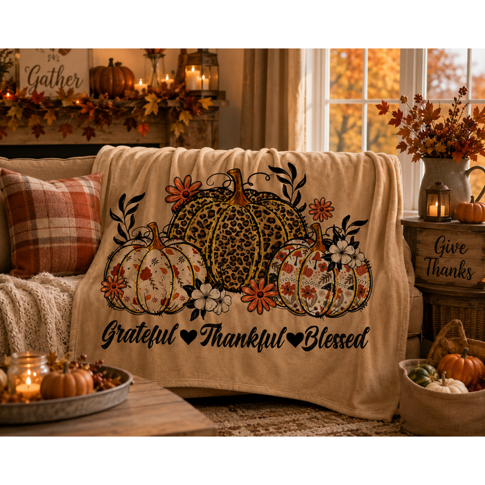 PreOrder | Grateful Thankful Blessed Blankets
