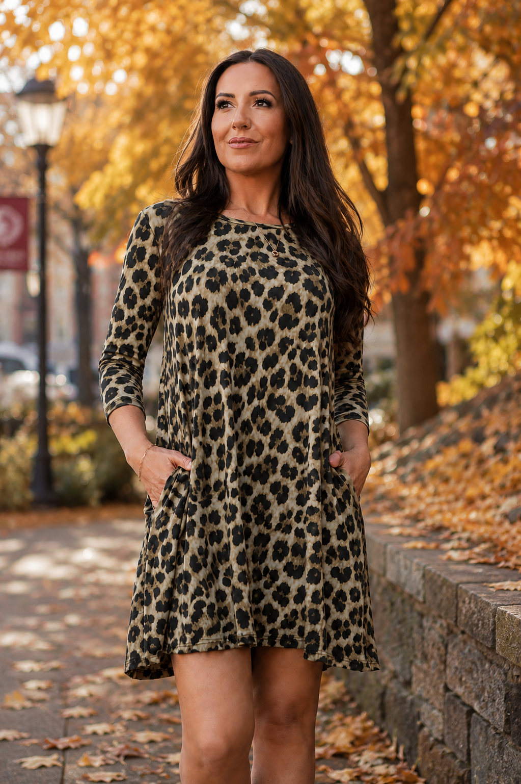 PreOrder | The Nicolette - Leopard Swing Dress with 3/4 Sleeves