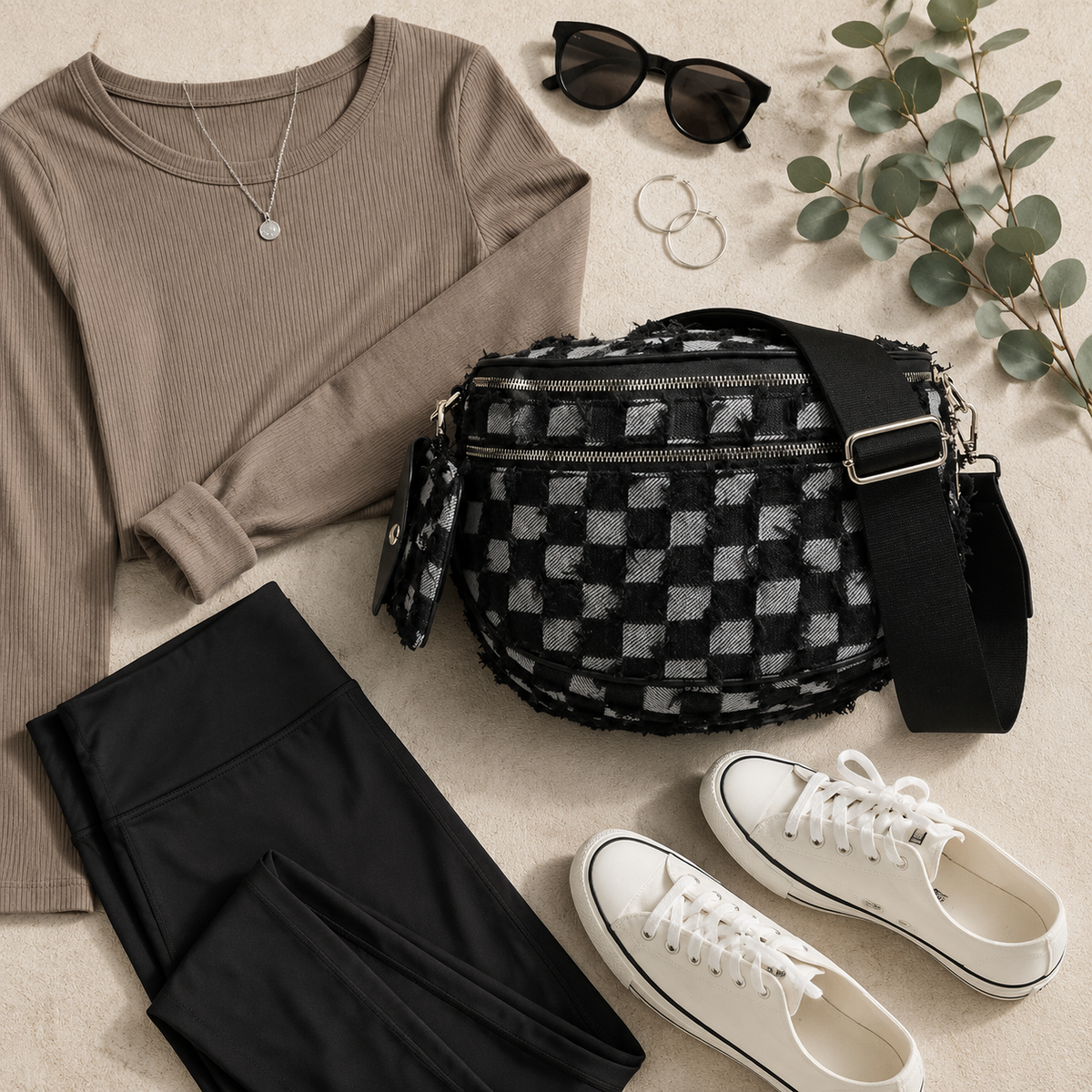 Ready to Ship  | The Carli - Black Woven Denim Sling Bag