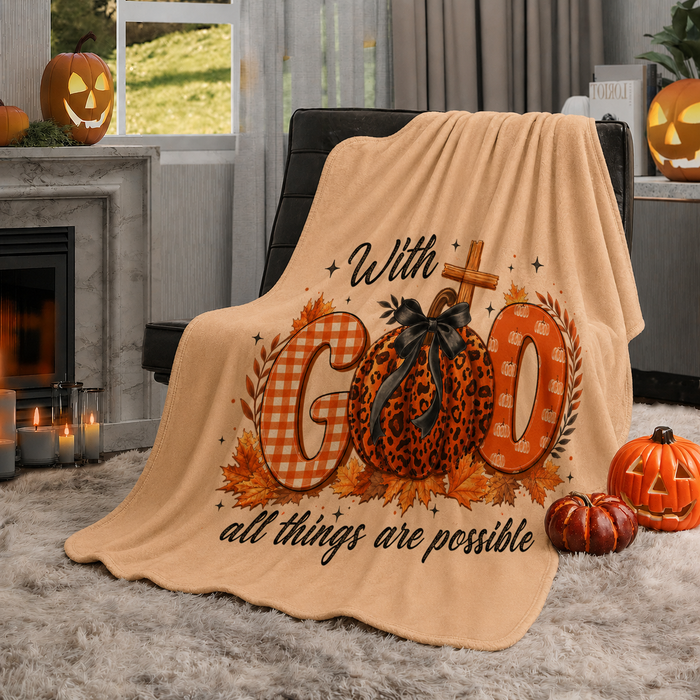 Ready to Ship | With God All Things - Halloween Blankets