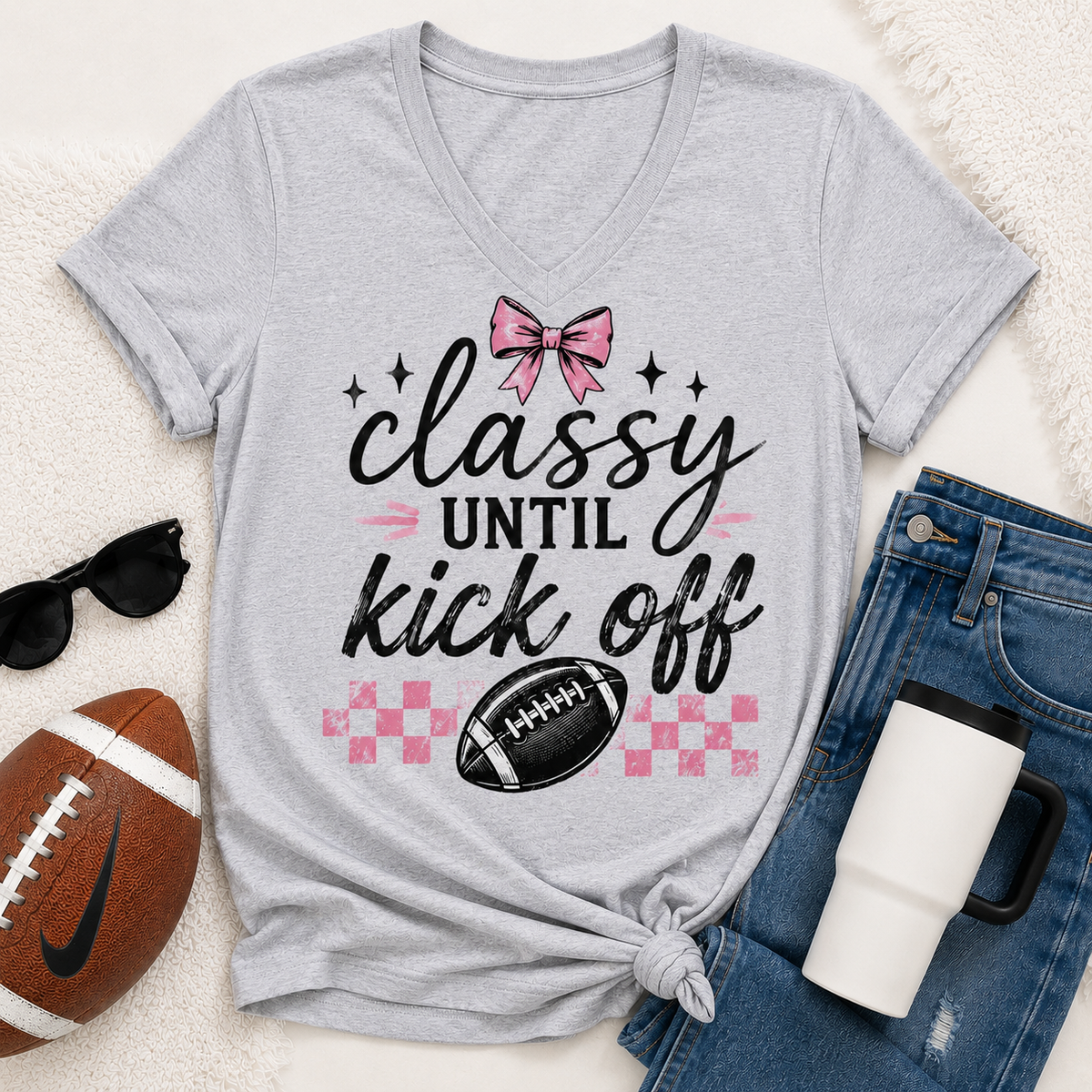 Classy Until Kickoff V-NECK