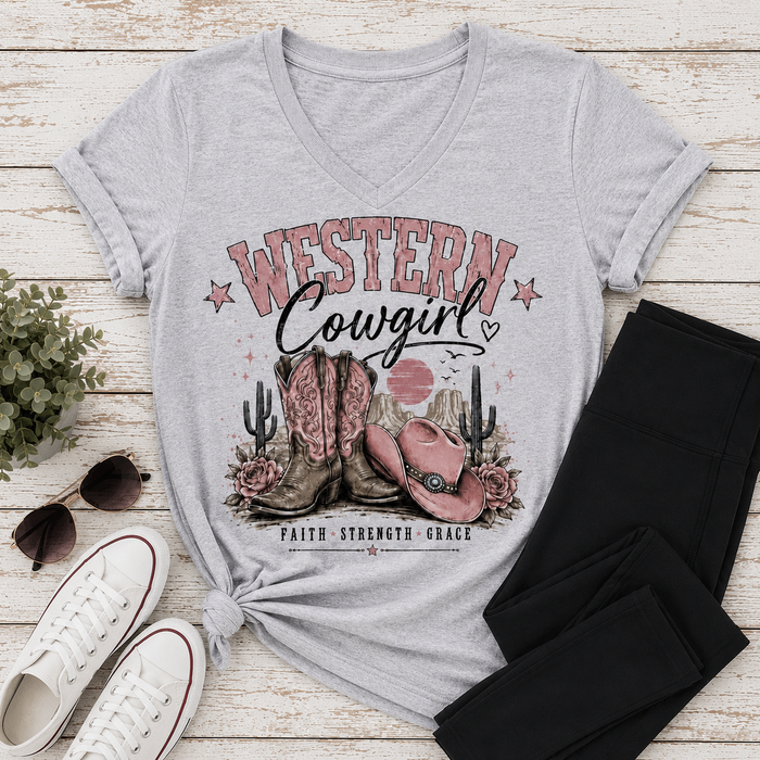 Western Cowgirl V-NECK