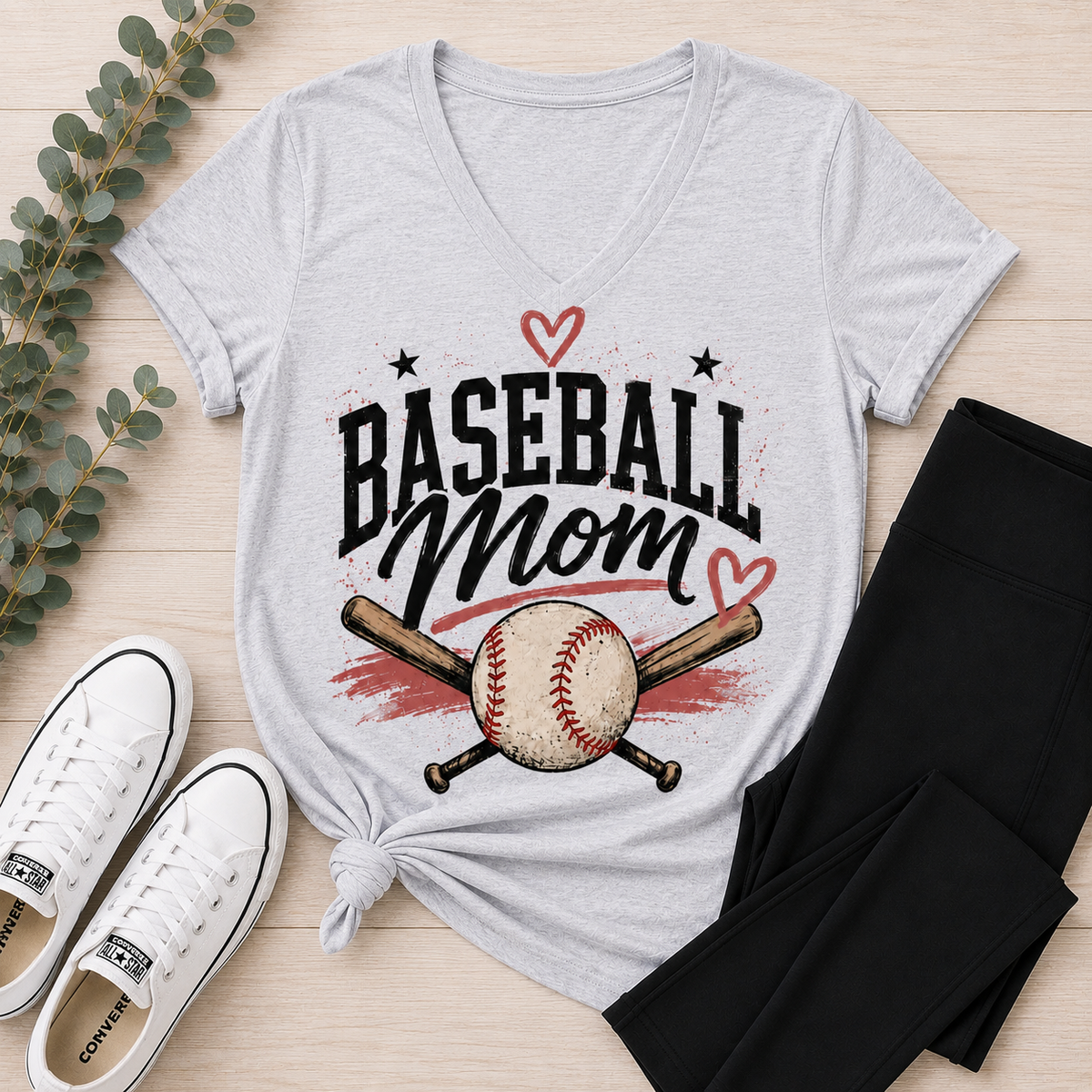 Baseball Mom V-NECK