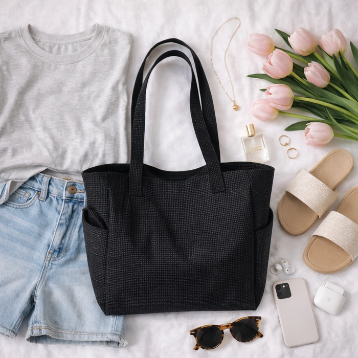 Ready to Ship  | The Lola - Black Canvas Tote