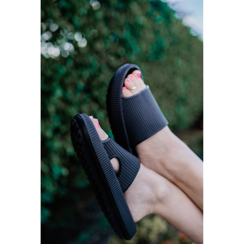 Ready to Ship | Black Insanely Comfy -Beach or Casual Slides