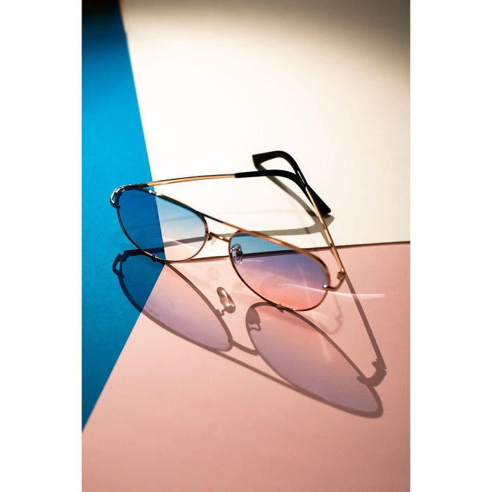 Ready To Ship | The Gold/ Pink Blue Kay - High Quality Unisex Aviator Sunglasses*