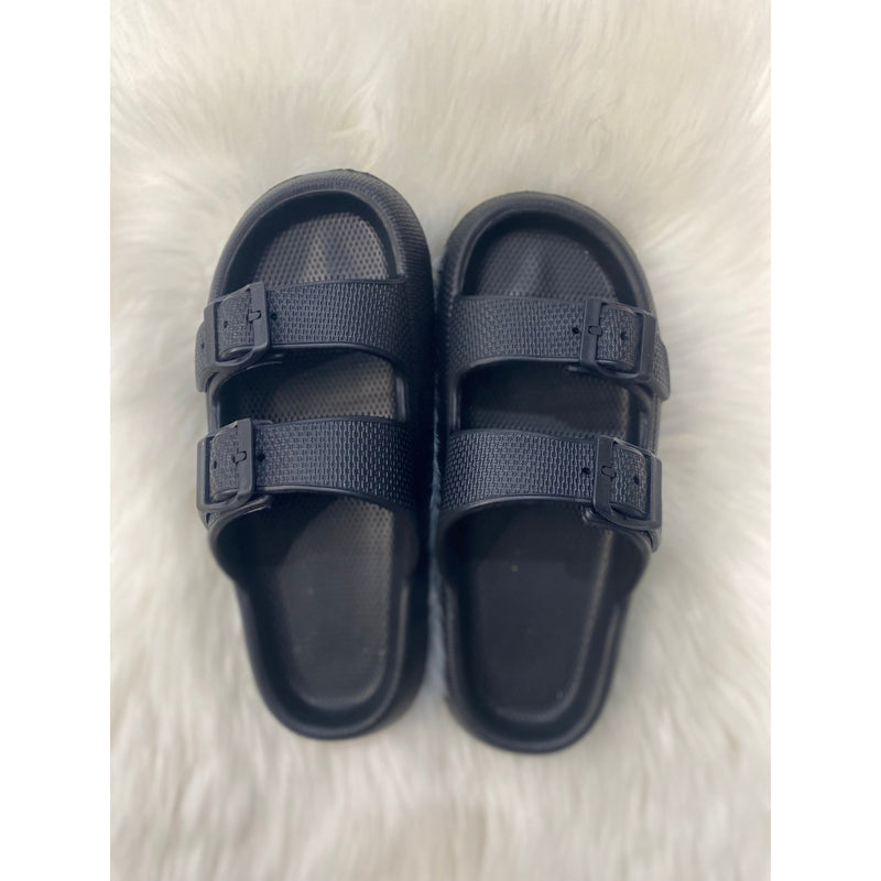 PreOrder | Black Buckle Slides