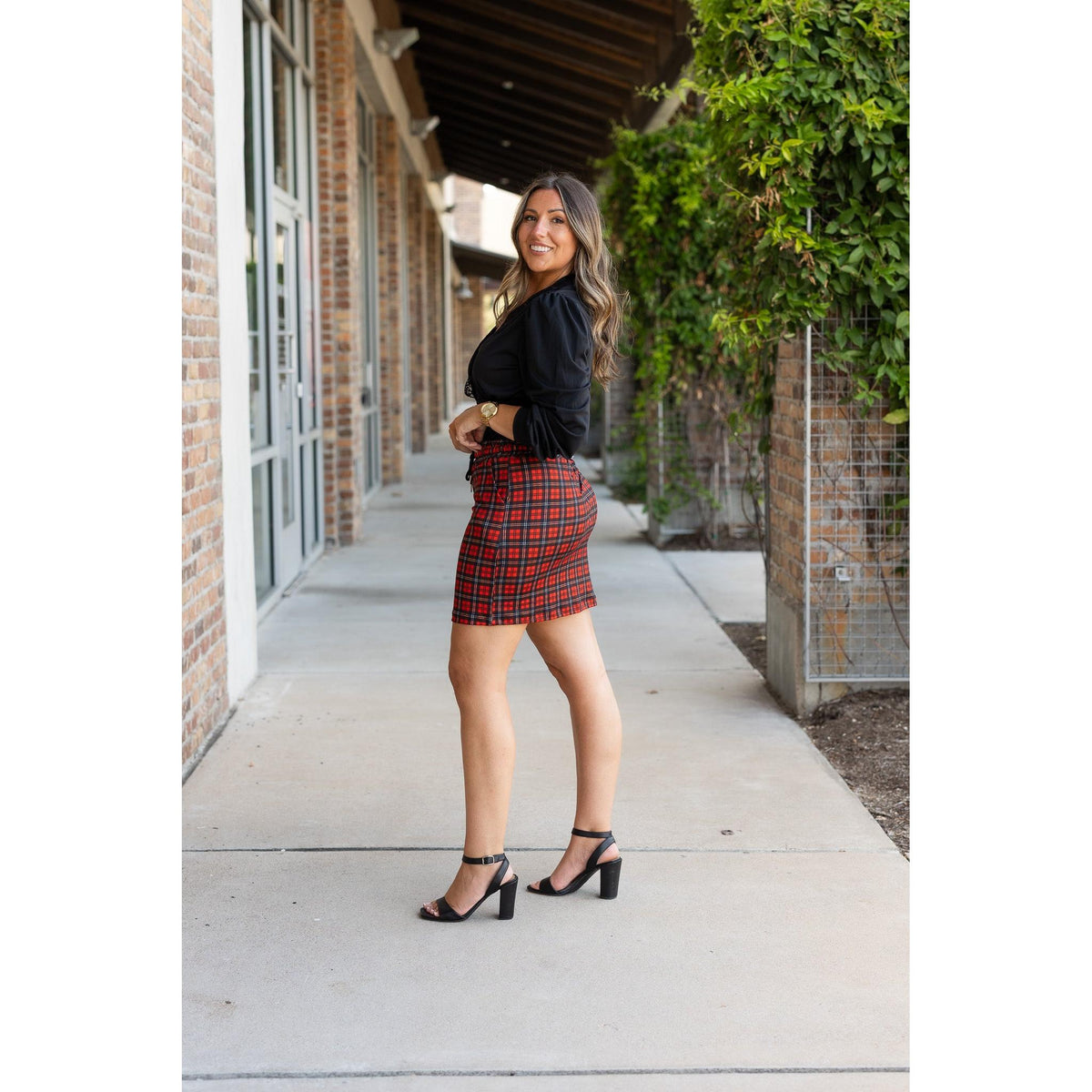PreOrder | The Helena – Red Plaid Jogger Skirt ❤️🖤
