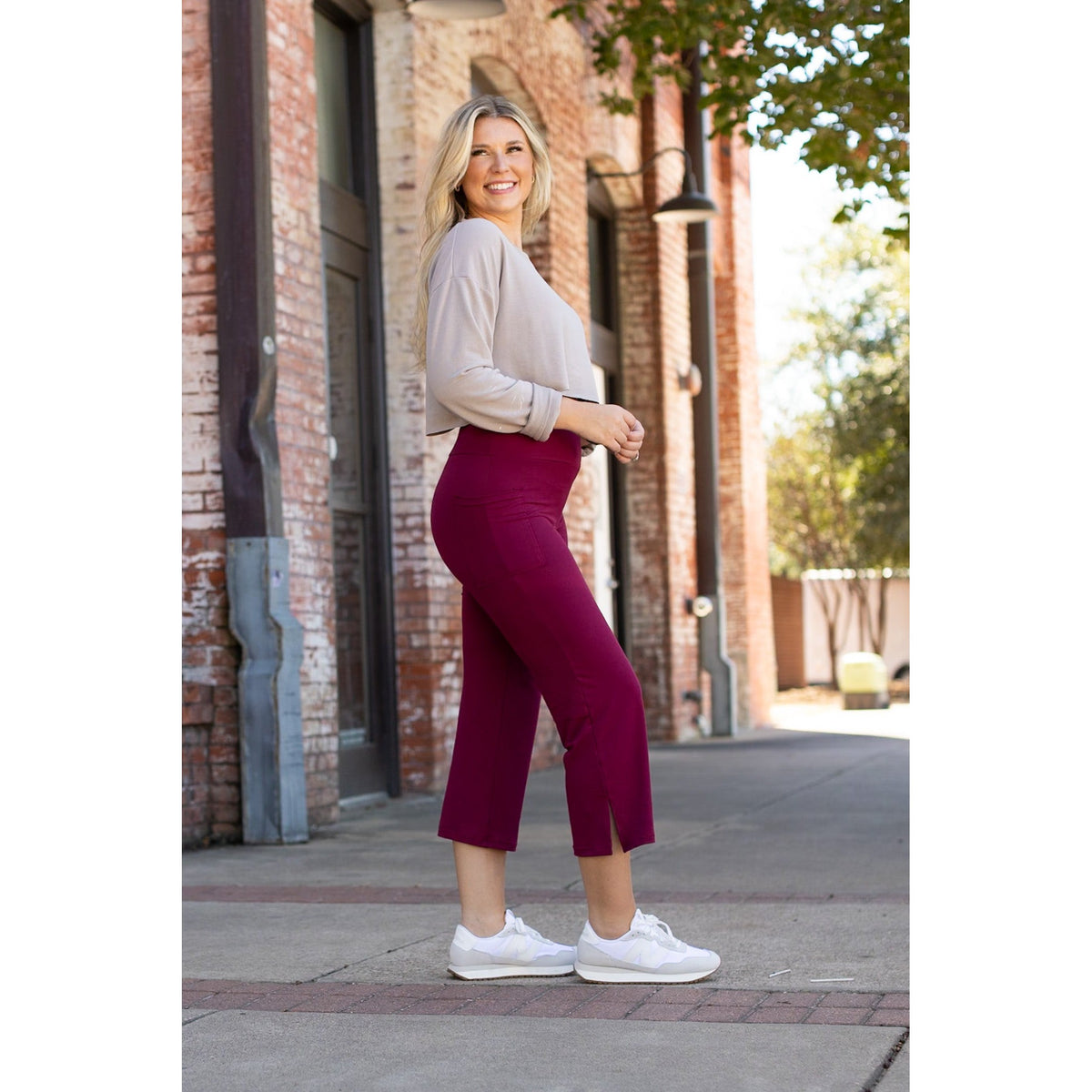 *Ready to Ship | The Courtney - Maroon High Waisted Gaucho Pants - ROUND 2