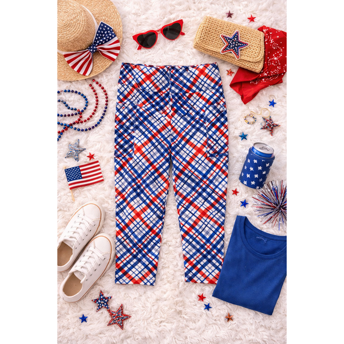 Ready to Ship  | The Betsy - Patriotic Capri Leggings