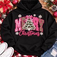 Pink Merry Christmas Graphic Apparel