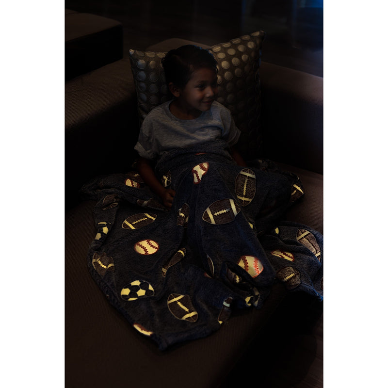 Ready to Ship | Sports Glow in the Dark Plush Flannel Blanket