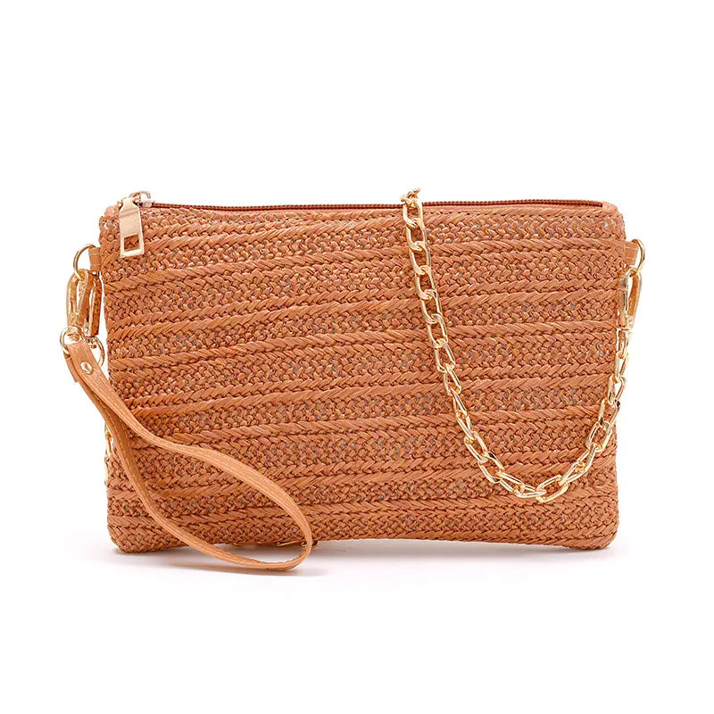 Sample | Straw Shoulder Bag with a Chain